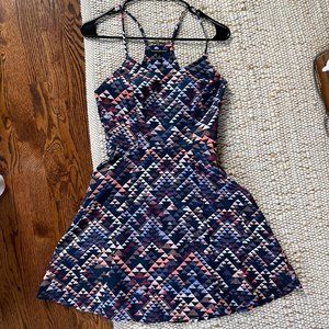 Geometric fitted skater dress
